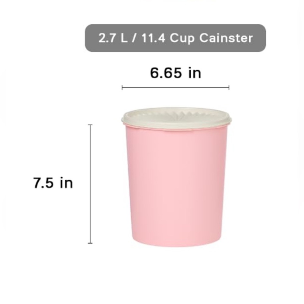 Tupperware (1) Pink Pastel Canister - Light Pink 7.5x6.65